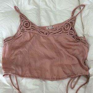 NWOT FREE PEOPLE CROP TOP IN BLUSH SZ L
